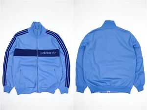 Adidas Retro Vintage 80s 90s Made in Yugoslavia Blue Track Top Jacket