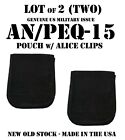 LOT of 2 US MILITARY GP POUCHES BLACK ANPEQ15 IR AIMING DEVICE TOOL POUCH SOCOM