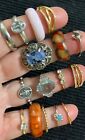 ⭐️ VINTAGE~MOD LOT OF 16 RINGS FASHION/COSTUME JEWELRY (NO MISSING STONES) ⭐️
