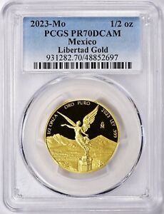 New Listing2023 ~ Mexico ~ Gold Libertad ~ 1/2 oz .999 Gold ~ PCGS ~ PR 70 DCAM ~ $1,988.88