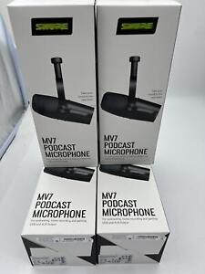 1X New Shure MV7 Dynamic Podcast XLR Microphone with Voice Isolation, Black