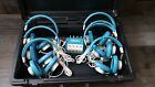 6 VINTAGE 1970's TELEX 610-1 HEADSETS & 1 CONNECTION BOX AVIATION FAA WORKS