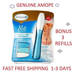 GENUINE AMOPE Pedi Perfect Pedicure Manicure Set For Nail Care With 3 Refills