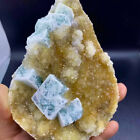 New Listing1.9LB Rare Transparent Green Cube Fluorite Mineral Crystal Specimen/China