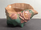 New ListingArt Deco Roseville Water Lily Pink Pottery Conch Shell Planter Vase 445-6