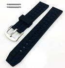 Black & Blue Sports Tire Track Rubber Silicone Replacement Watch Band Strap #69