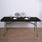 BLACK 6 ft FITTED SPANDEX Rectangular TABLE TOP COVER Wedding Events Decorations