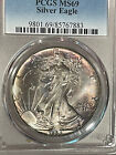 1986 $1 Silver Eagle MS69 PCGS #883 FIRST YEAR OF ISSUE LIGHT TONING OBVERSE