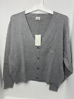 A New Day Women's Size XL Button Front Cardigan Sweater - Grey