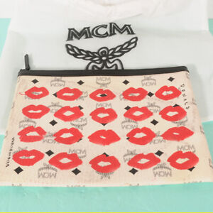 AUTHENTIC MCM Visetos Lipstick  Pouch + Dust Bag