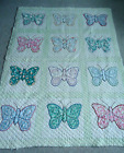 Vtg Handmade Twin Butterfly Quilt