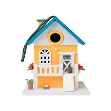Loycia Hanging Birdhouse for Outdoors – Decorative Cottage Bird House (Yellow)