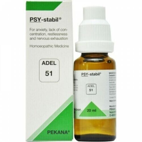 5 Pack - ADEL 51 Psy-Stabil Drop For - Anxiety, Lack Of Concentration 20ml Pack