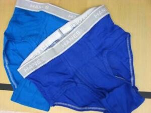 Lot of 2 men's-boy's underwear Hanes  fly front briefs boys XL 18 men's S-M blue