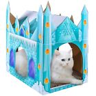 Cardboard Cat House with Scratch Pad and Catnip, Cat Bed for Indoor Cats, Cat...
