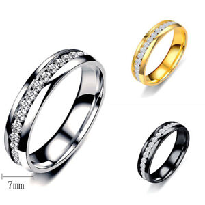 Men Women Couple Stainless Steel Wedding Ring Finger Titanium 6-12 size#