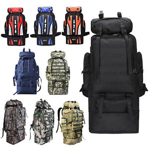 50L/80L/100L Outdoor Military Tactical Backpack Rucksack Camping Hiking Bag