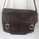 Large Brown Leather Messenger Bag laptop briefcase shoulder overnight Bag