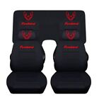 Fits 1967-2002 Pontiac Firebird Front and Rear seat covers Black with design (For: 1989 Pontiac Firebird Formula)