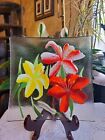 Fused Glass Signed Wm McGrath Asiatic Lovely Lilies Square Charcuterie Tray 10