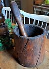 New ListingEarly Primitive Antique Wooden Mortar and Pestle~Massive Size 6