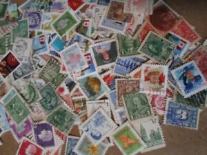 Collection lot 200 different small stamps of Canada