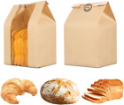 50 Packs Large Paper Bread Bags for Homemade Bread, Kraft Paper Bakery Bags with