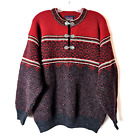Norwegian Designs Womens Red Black Sweater MEDIUM Bust 46 Pullover Long Sleeve