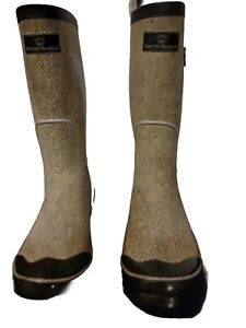 Arctic Shield Women's Size 9 Rain/Snow Boots Grey/Cream Color Herringbone