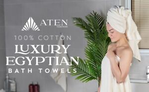 Luxury Egyptian Cotton Bath Towels 4Pieces Set of 26x54 &16x32inches H Absorbent