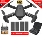 2024 New RC Drone With 4K HD Dual Camera WiFi FPV Foldable Quadcopter +4 Battery