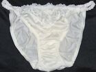 Vintage Maidenform String Bikini Panties Nylon Spandex White w Lace S 28-30