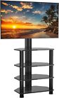 Floor TV Stand with 4 Tier Media Stand Audio Video Rack Tower for Entertainment