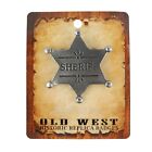 Sheriff Badge Old West Replica Antique Silver Finish 6 Pointed Star Made in USA