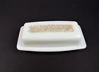 Vintage PYREX COVERED BUTTER DISH WOODLAND - 1/4 lb MILK GLASS - BROWN #72-6 EUC