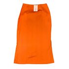 Missguided Satin Midi Skirt Womens 4 Orange Side Split Zipper Closure Pencil