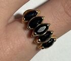 14k Yellow Gold Onyx Crown Ring Size 7.5