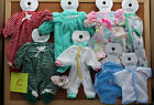 VINTAGE LOT GENERIC BABY DOLL CLOTHES 7 SLEEPERS/OUTFITS W CARRIER LOT C