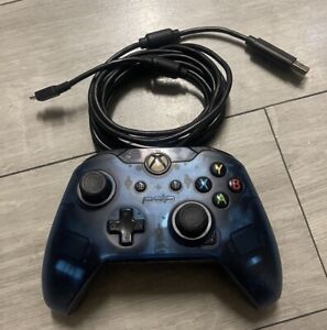 PDP Wired Controller Clear Blue for Xbox One (works perfect) with 10 Foot Cable