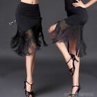 Womens Dance Dress Latin Salsa Tango Rumba Cha Cha Square Ballroom Skirt Black