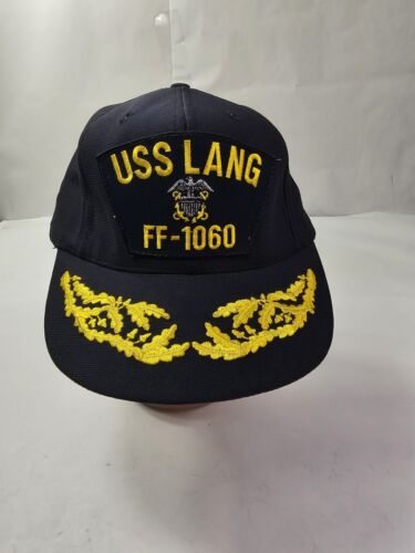 USS Lang FF 1060 Mens Multicolor Geometric Snapback Hat Cap