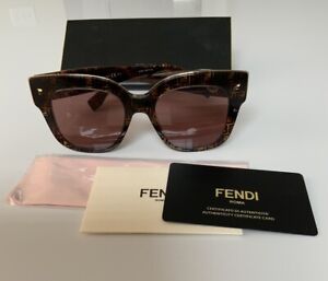 Fendi FF 0359G/S VH8  Sunglasses Women’s Logo Pattern Brown Gradient .