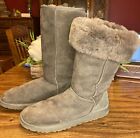 UGG Boots Womens 9 Classic Tall II Winter 1016224 Grey Suede Fur Pull On /Insert