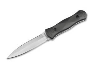 Boker Alacrán Fixed Blade Knife Black Alum Handle 440B Plain Edge Satin 02RY400