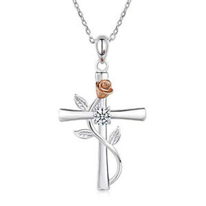 Fashion Women Silver Plated Symbol Romantic Love Flower Pendant Jewelry Gift