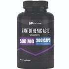 Pantothenic Acid Vitamin B5 500mg 200 Capsules High Quality Pure Form HealthFare