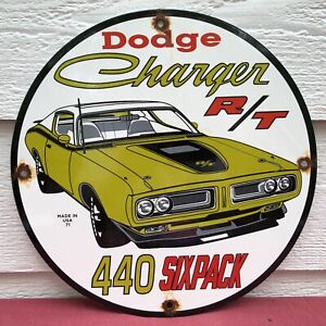 New ListingVINTAGE 1971 DATED DODGE CHARGER R/T 440 SIX PACK PORCELAIN SIGN