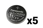 5 FIVE PANASONIC CR2032 BULK CR 2032 3V LITHIUM COIN CELL BATTERY EXP 2032