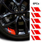 6 PCS Reflective Car Wheel Rim Vinyl Decal Sticker Accessories Red for 18