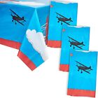 Juvale Airplane Plastic Rectangle Party Table Cloth Cover (3 Pack)